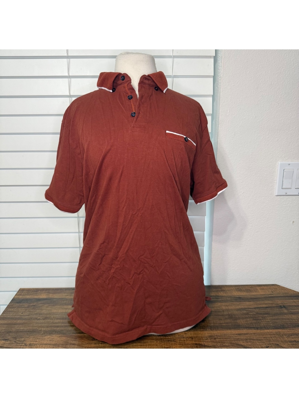 Cactus Man Ricky Singh Men's Rust Polo Shirt Size M